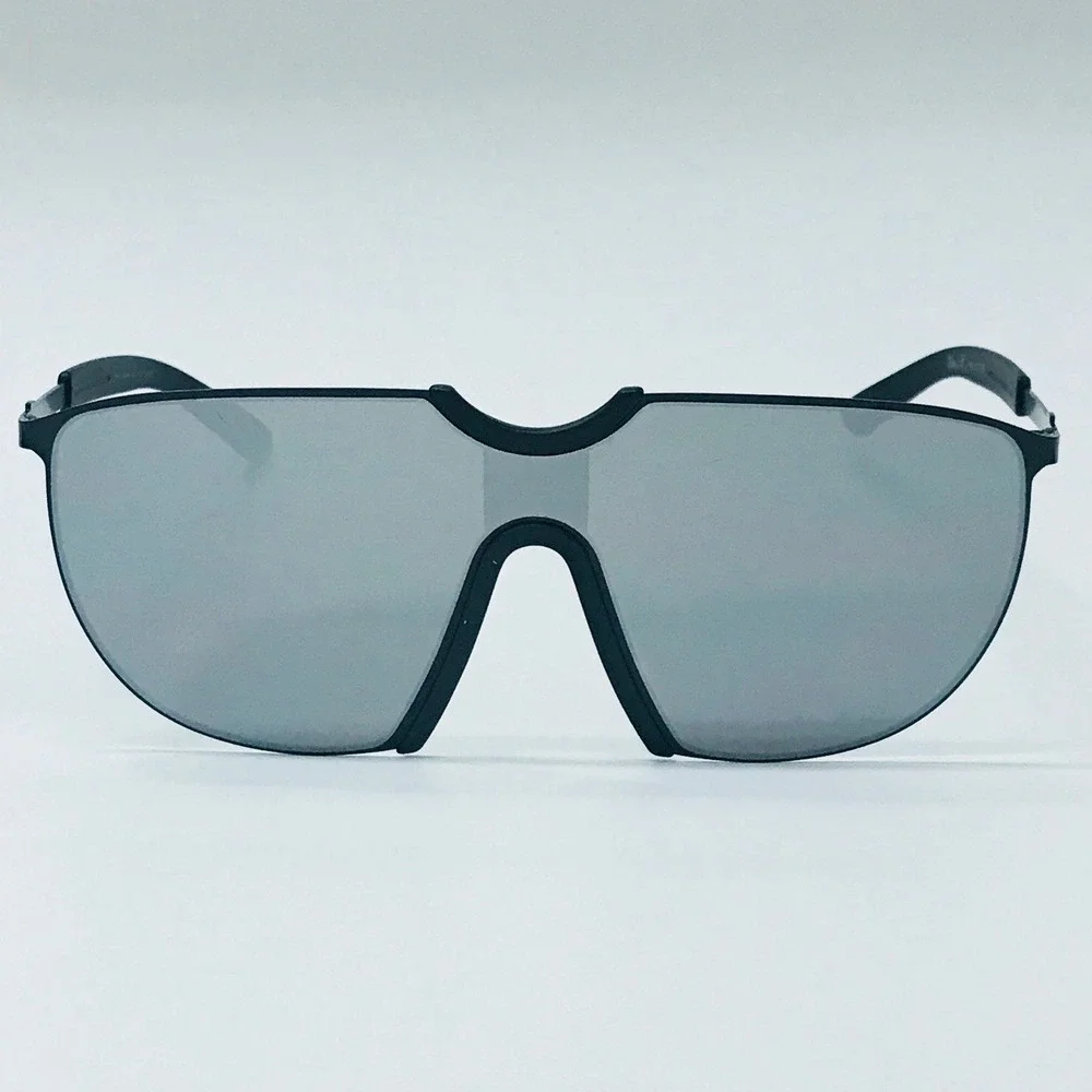 Shield Sunglasses Mirrored Lens Fashion Visor‎ Sunglasses for Men Black Frame
